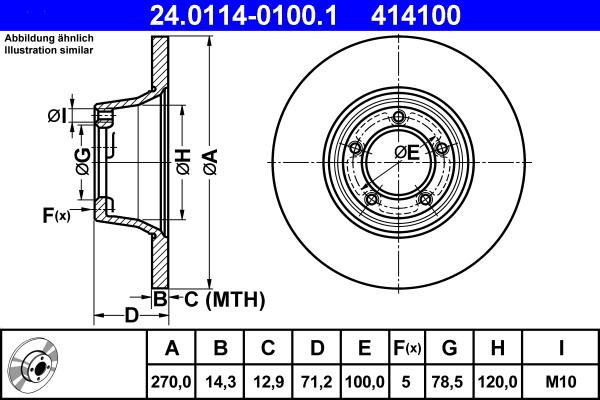 ATE 24.0114-0100.1 - Disque de frein cwaw.fr