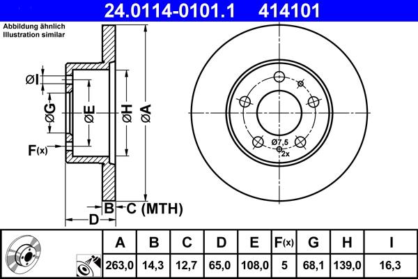 ATE 24.0114-0101.1 - Disque de frein cwaw.fr