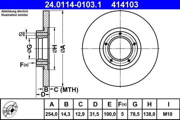 ATE 24.0114-0103.1 - Disque de frein cwaw.fr