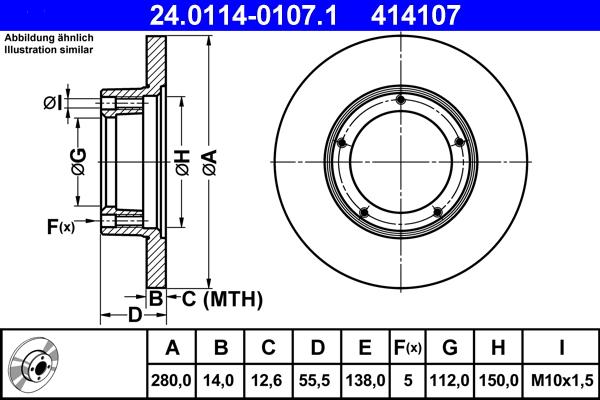 ATE 24.0114-0107.1 - Disque de frein cwaw.fr