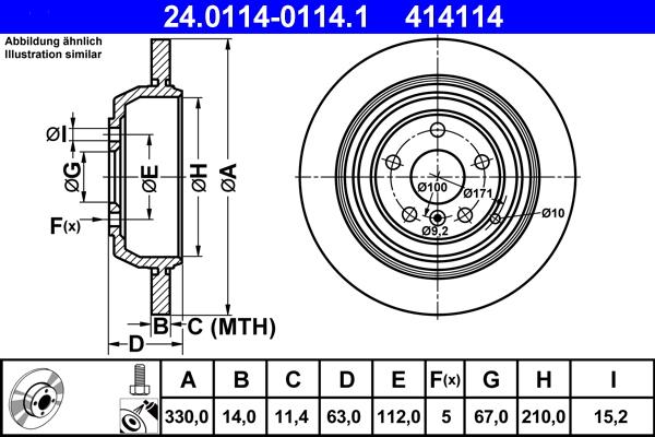 ATE 24.0114-0114.1 - Disque de frein cwaw.fr