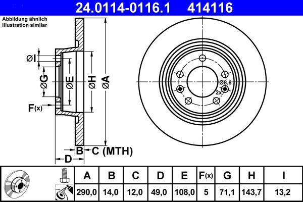 ATE 24.0114-0116.1 - Disque de frein cwaw.fr