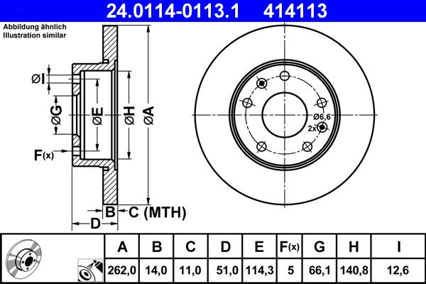 ATE 24.0114-0113.1 - Disque de frein cwaw.fr