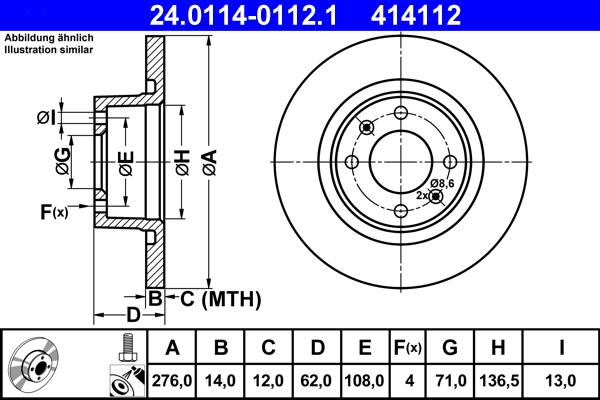 ATE 24.0114-0112.1 - Disque de frein cwaw.fr