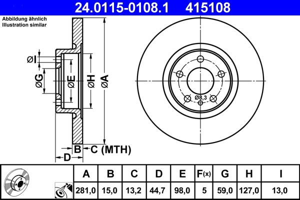 ATE 24.0115-0108.1 - Disque de frein cwaw.fr