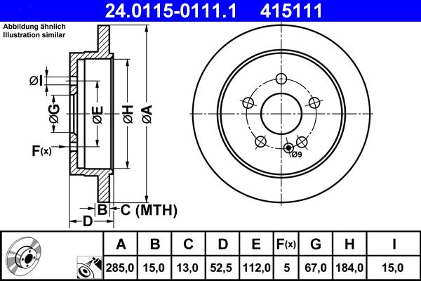 ATE 24.0115-0111.1 - Disque de frein cwaw.fr