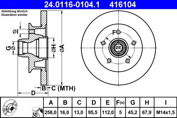 ATE 24.0116-0104.1 - Disque de frein cwaw.fr