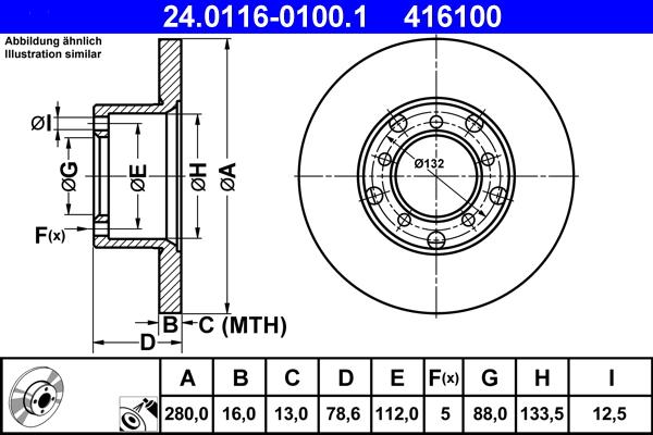 ATE 24.0116-0100.1 - Disque de frein cwaw.fr