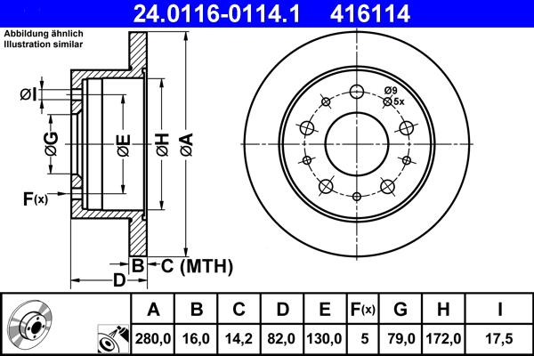 ATE 24.0116-0114.1 - Disque de frein cwaw.fr