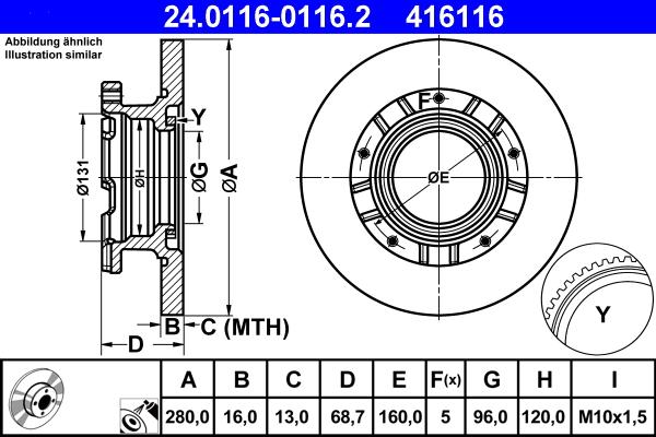 ATE 24.0116-0116.2 - Disque de frein cwaw.fr