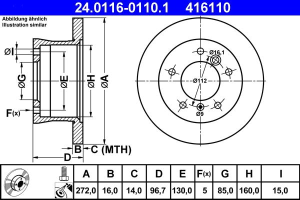 ATE 24.0116-0110.1 - Disque de frein cwaw.fr