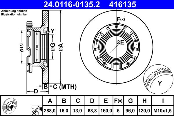 ATE 24.0116-0135.2 - Disque de frein cwaw.fr