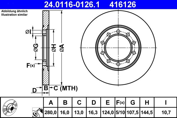 ATE 24.0116-0126.1 - Disque de frein cwaw.fr