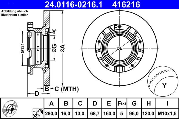 ATE 24.0116-0216.1 - Disque de frein cwaw.fr