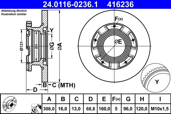 ATE 24.0116-0236.1 - Disque de frein cwaw.fr