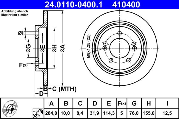 ATE 24.0110-0400.1 - Disque de frein cwaw.fr