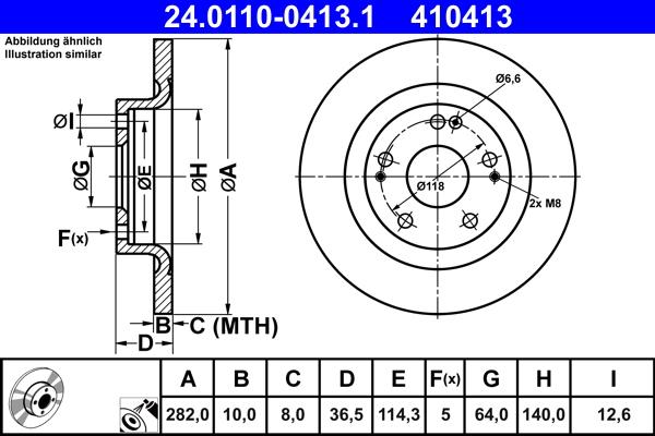 ATE 24.0110-0413.1 - Disque de frein cwaw.fr