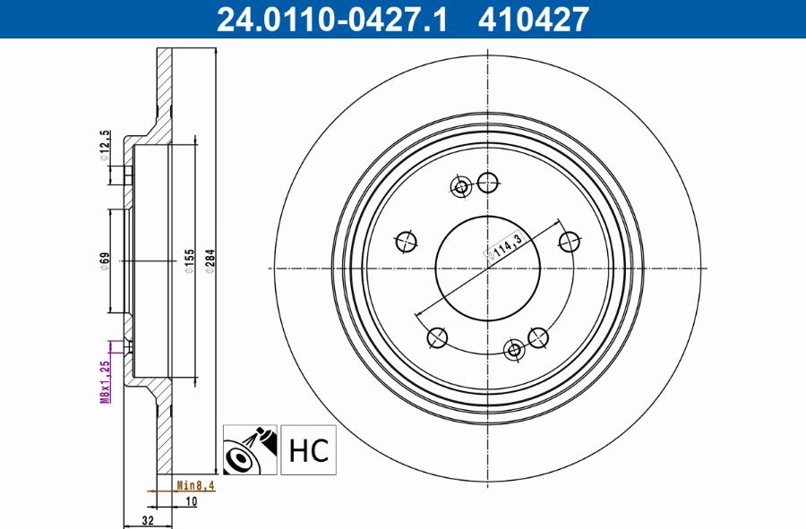 ATE 24.0110-0427.1 - Disque de frein cwaw.fr