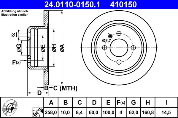 ATE 24.0110-0150.1 - Disque de frein cwaw.fr