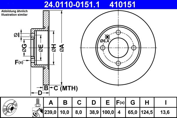 ATE 24.0110-0151.1 - Disque de frein cwaw.fr