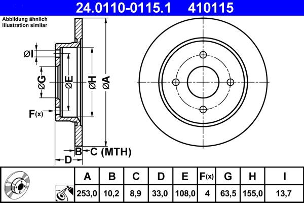 ATE 24.0110-0115.1 - Disque de frein cwaw.fr