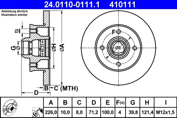 ATE 24.0110-0111.1 - Disque de frein cwaw.fr