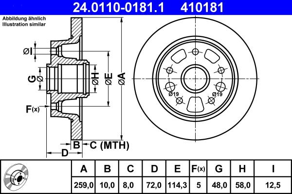 ATE 24.0110-0181.1 - Disque de frein cwaw.fr