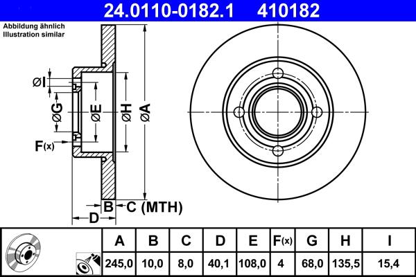 ATE 24.0110-0182.1 - Disque de frein cwaw.fr