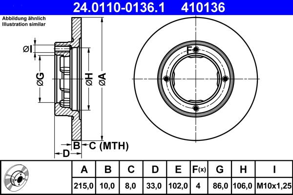 ATE 24.0110-0136.1 - Disque de frein cwaw.fr