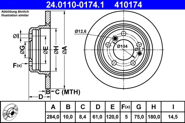 ATE 24.0110-0174.1 - Disque de frein cwaw.fr