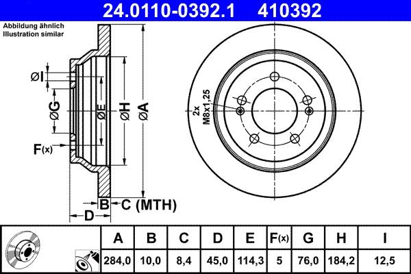 ATE 24.0110-0392.1 - Disque de frein cwaw.fr