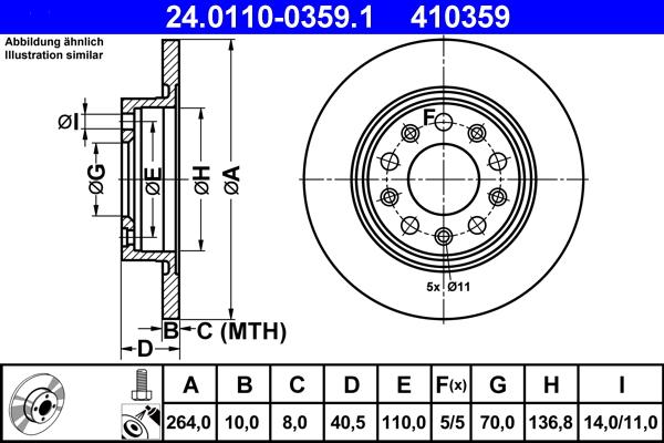 ATE 24.0110-0359.1 - Disque de frein cwaw.fr