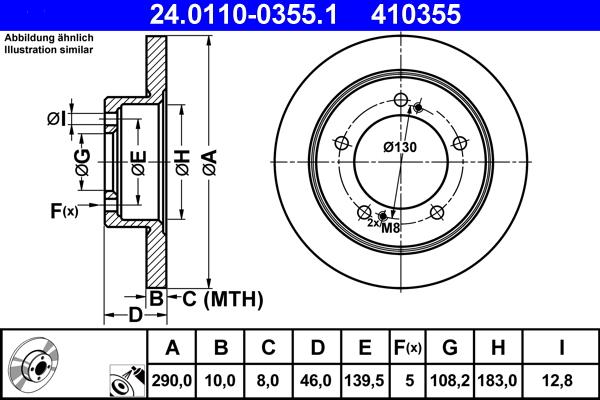 ATE 24.0110-0355.1 - Disque de frein cwaw.fr