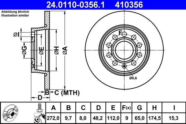 ATE 24.0110-0356.1 - Disque de frein cwaw.fr