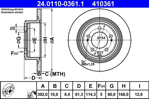 ATE 24.0110-0361.1 - Disque de frein cwaw.fr