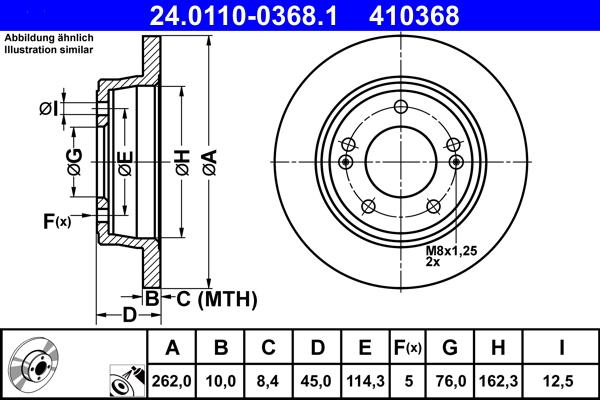 ATE 24.0110-0368.1 - Disque de frein cwaw.fr