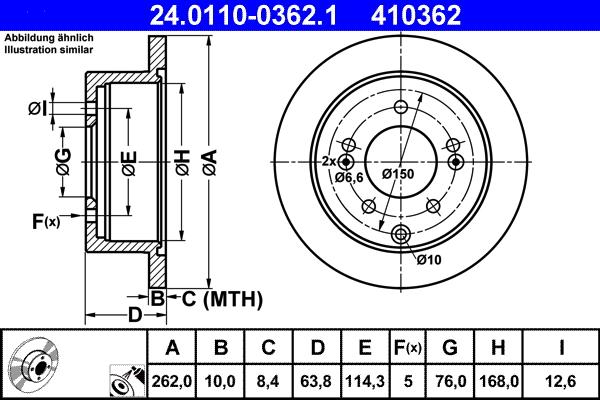 ATE 24.0110-0362.1 - Disque de frein cwaw.fr