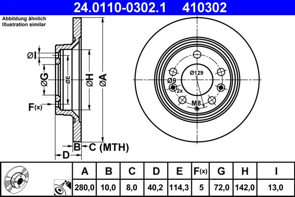 ATE 24.0110-0302.1 - Disque de frein cwaw.fr