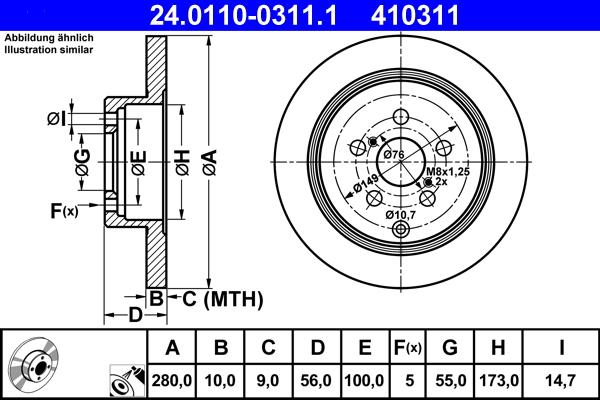 ATE 24.0110-0311.1 - Disque de frein cwaw.fr