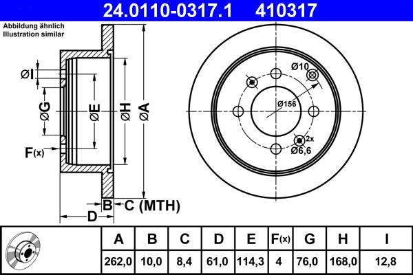 ATE 24.0110-0317.1 - Disque de frein cwaw.fr