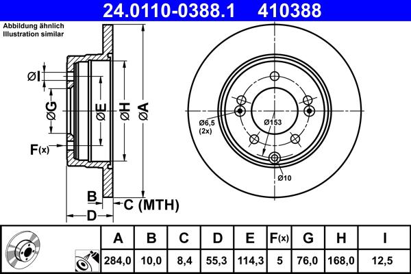 ATE 24.0110-0388.1 - Disque de frein cwaw.fr