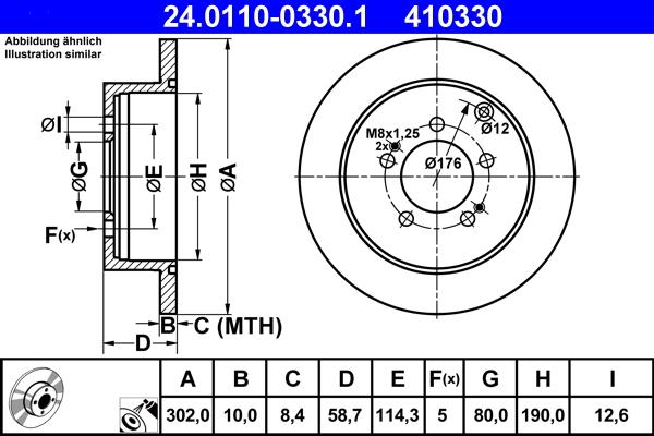 ATE 24.0110-0330.1 - Disque de frein cwaw.fr