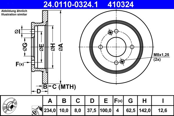 ATE 24.0110-0324.1 - Disque de frein cwaw.fr