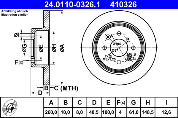 ATE 24.0110-0326.1 - Disque de frein cwaw.fr