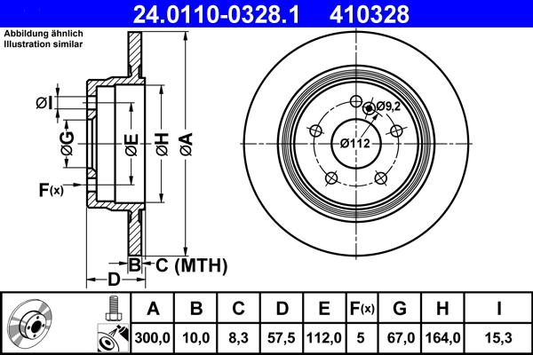 ATE 24.0110-0328.1 - Disque de frein cwaw.fr