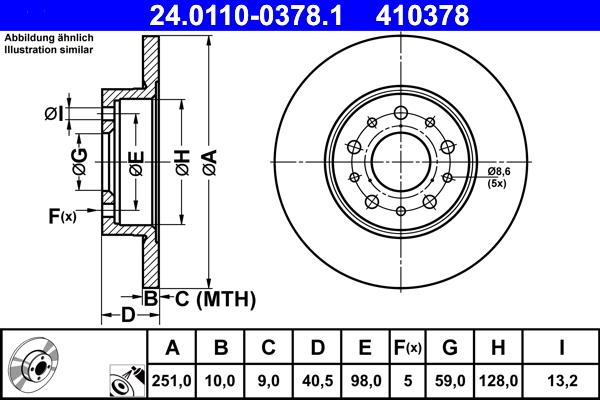 ATE 24.0110-0378.1 - Disque de frein cwaw.fr