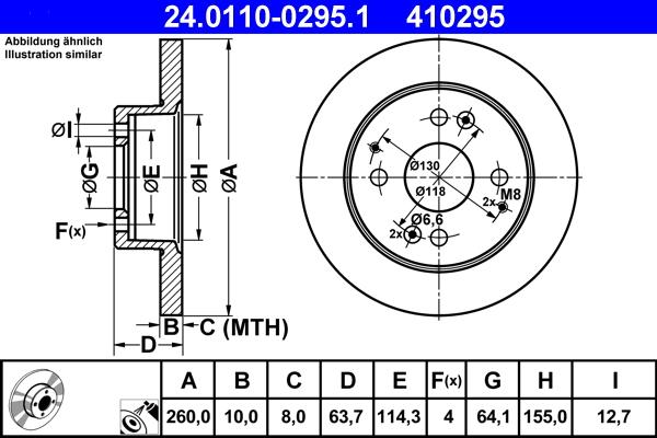 ATE 24.0110-0295.1 - Disque de frein cwaw.fr