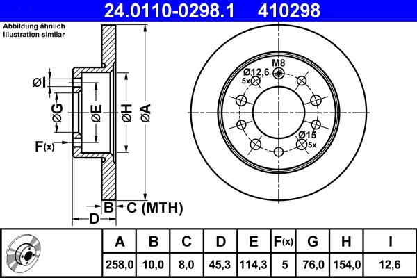 ATE 24.0110-0298.1 - Disque de frein cwaw.fr