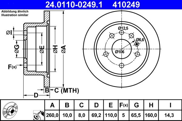 ATE 24.0110-0249.1 - Disque de frein cwaw.fr