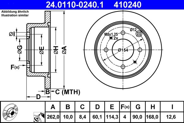 ATE 24.0110-0240.1 - Disque de frein cwaw.fr